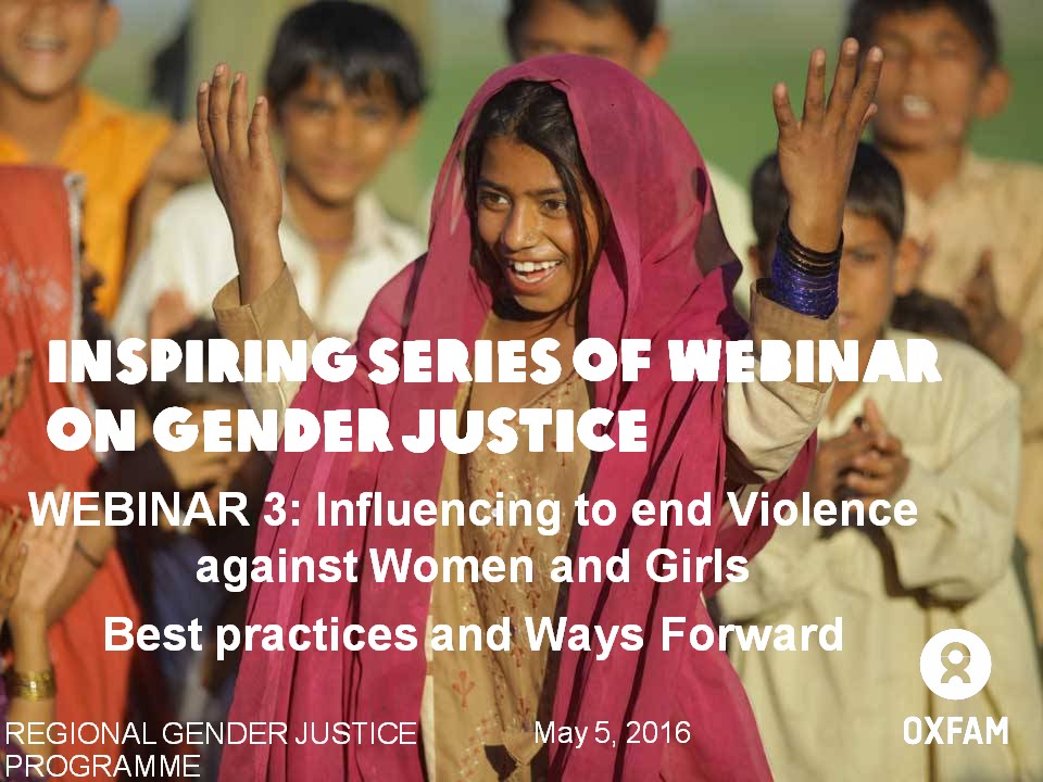 Webinar 3: Influencing to end violence against women and girls