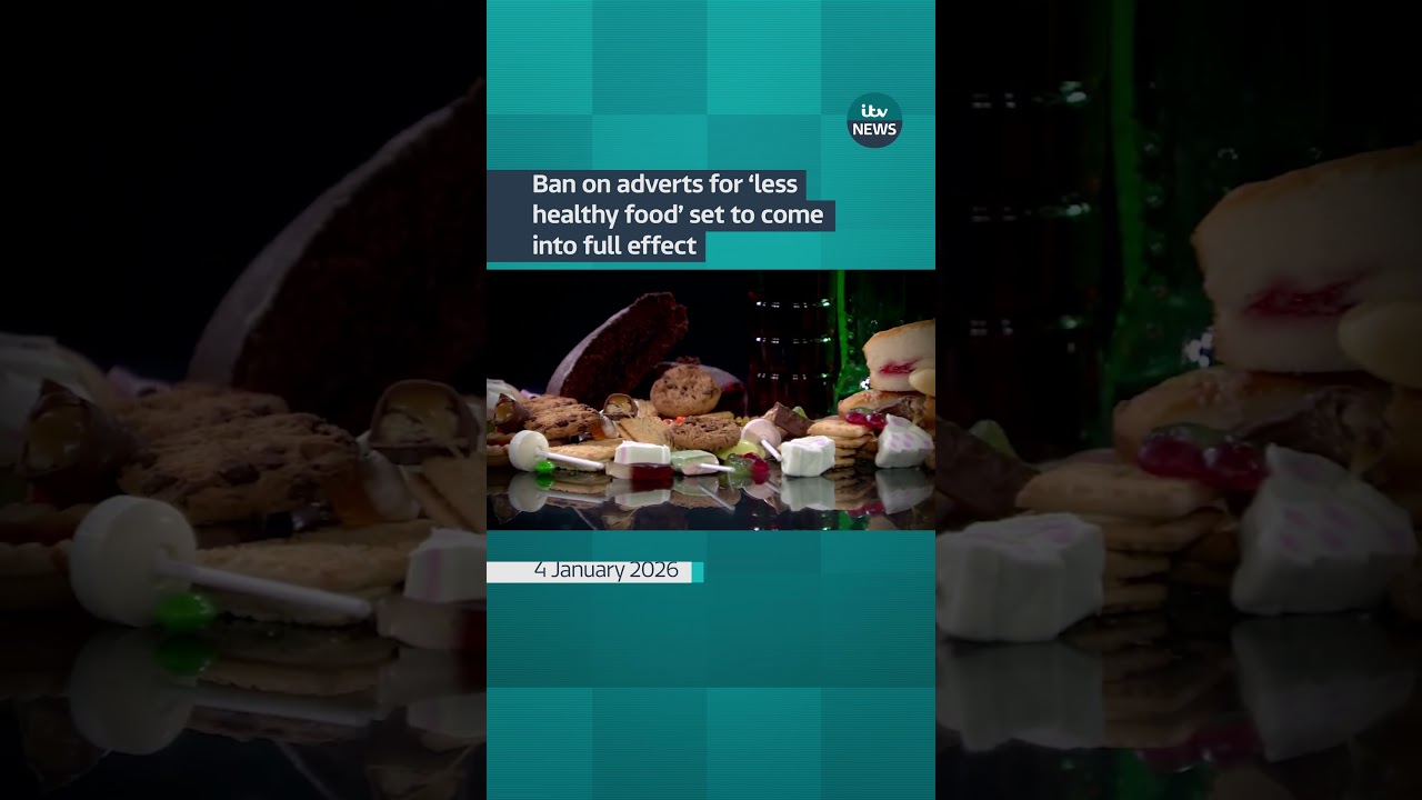 Ban on adverts for &lsquo;less healthy food&rsquo; set to come into full effect #itvnews #news