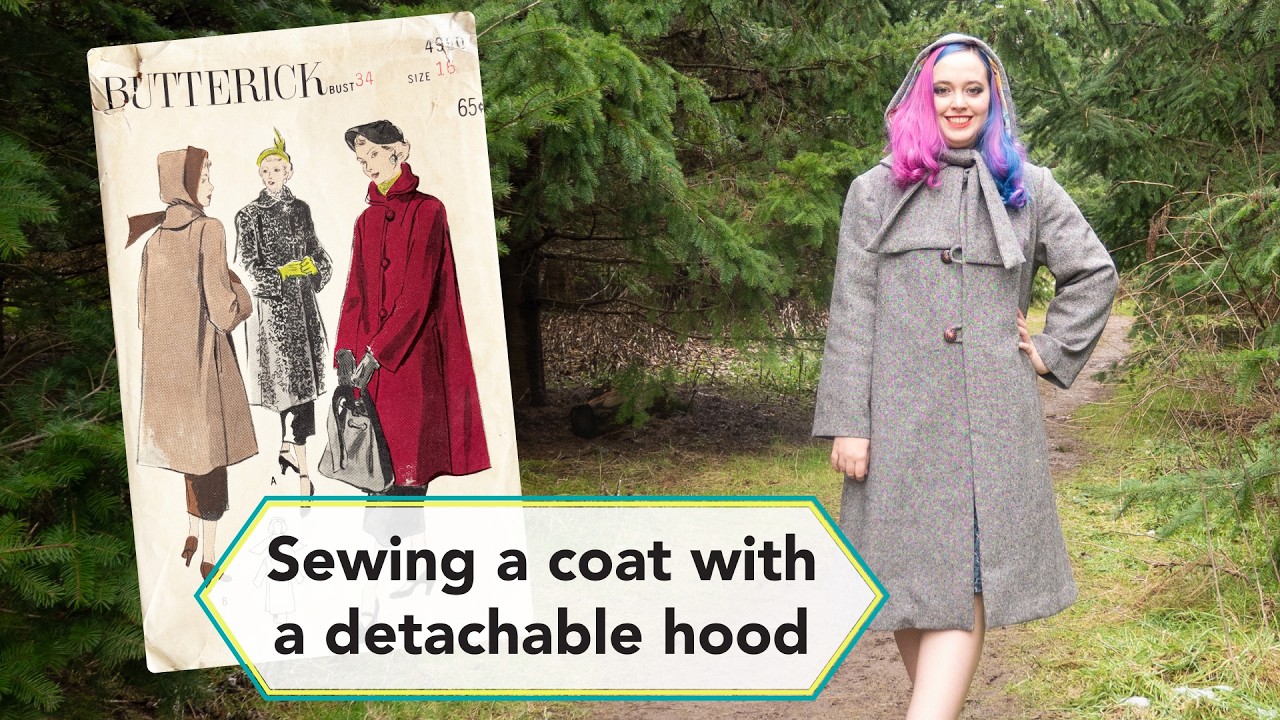 Sewing a 1950s coat with a detachable hood | Vintage sewing project