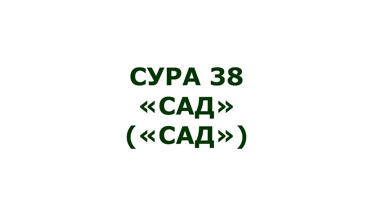 Сура 38. Сад (Сад)