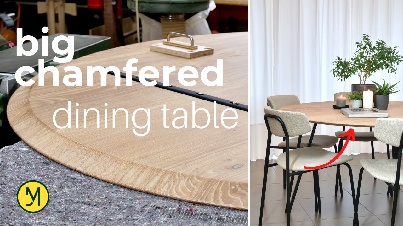 Modern ROUND DINING TABLE with a Chamfer Jig | woodworking