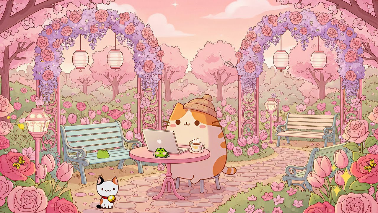 Mochi's Aesthetic Spring  Study 📚 Lofi Beats for Deep Focus ☕️ Chill with Gentle Spring Vibes