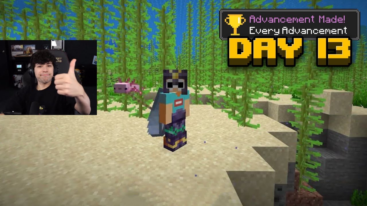 George Completes All Minecraft Advancements Blind ft. Dream (Day 13)