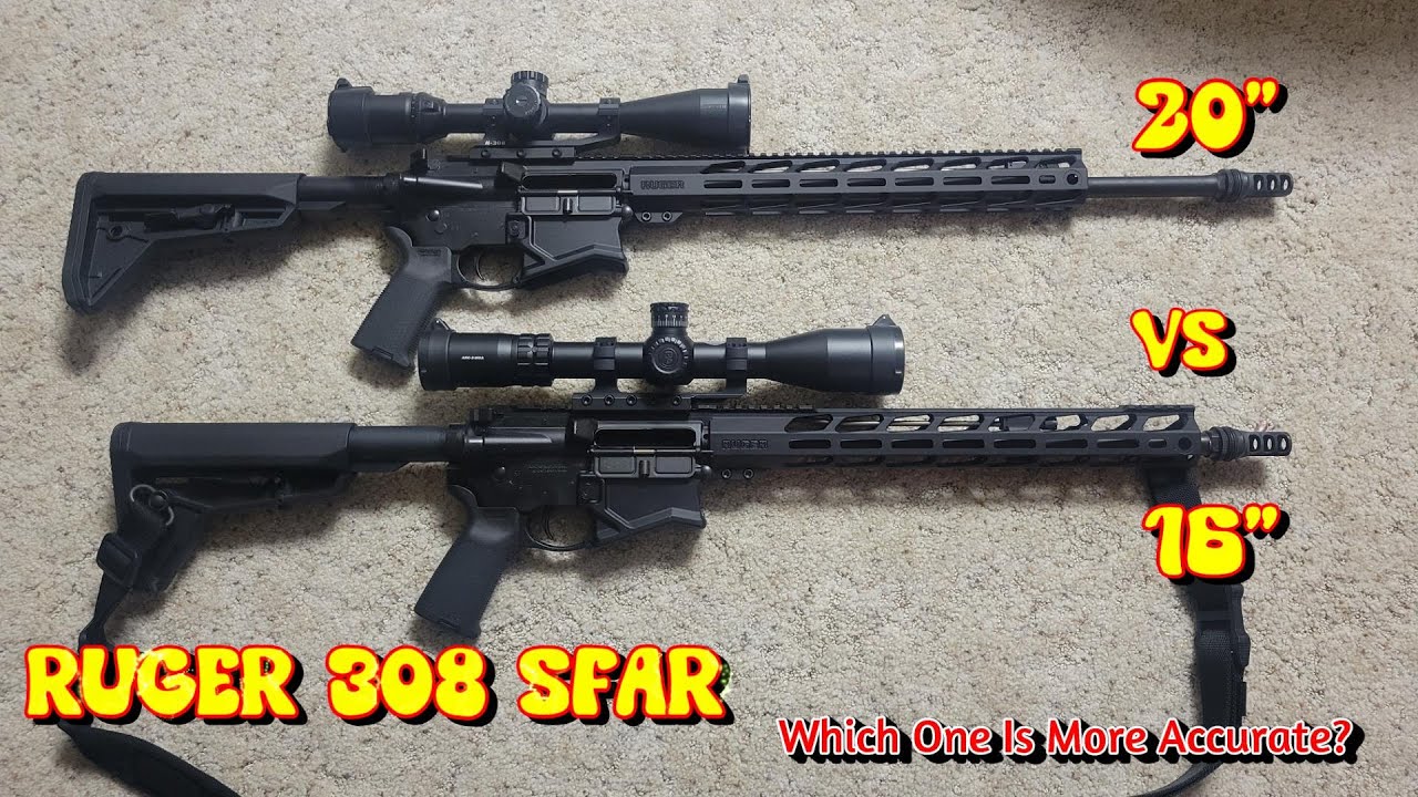 20-дюймовый Ruger 308 SFAR против 16-дюймового Ruger 308 SFAR: точность