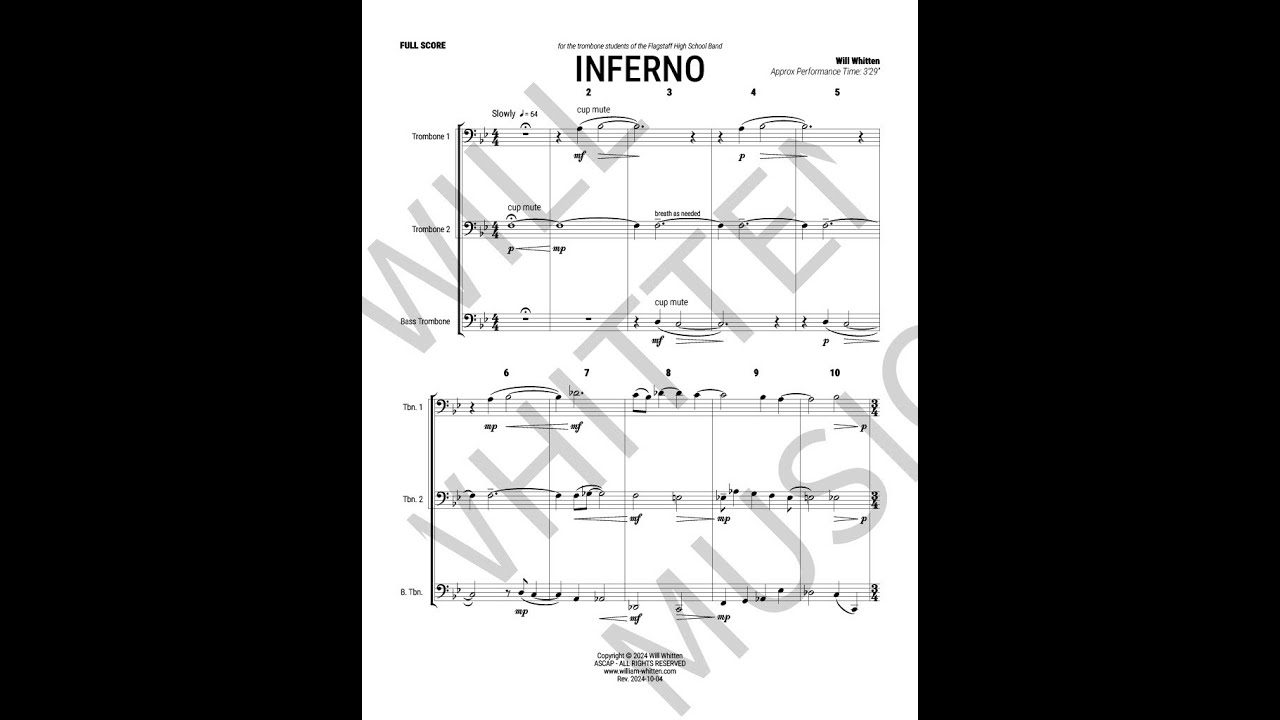 INFERNO for trombone trio (Will Whitten)