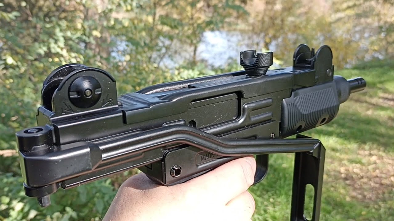 Mini UZI от KWC (KMB-07). Пневматический УЗИ на СО2 кал 4.5мм. Обзор и стрельба по мишеням.