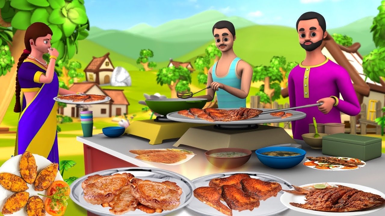 ಮಟನ್ ಮತ್ತು ಮೀನು ವ್ಯಾಪಾರಿ ಜಗಳ - Mutton and Fish Seller Fight | Maa Maa TV Kannada Moral Short Stories