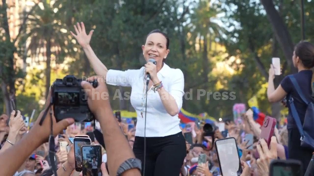 Nobel laureate Machado rallies with Venezuelan diaspora in Chile, says there is a plan to return