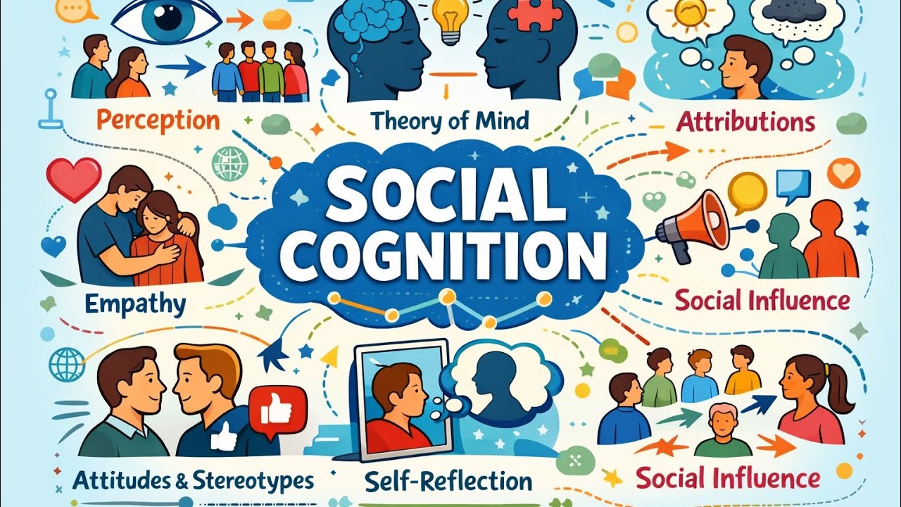 📘 Social Cognition: Understanding perception, attribution, attitude, and social influence.