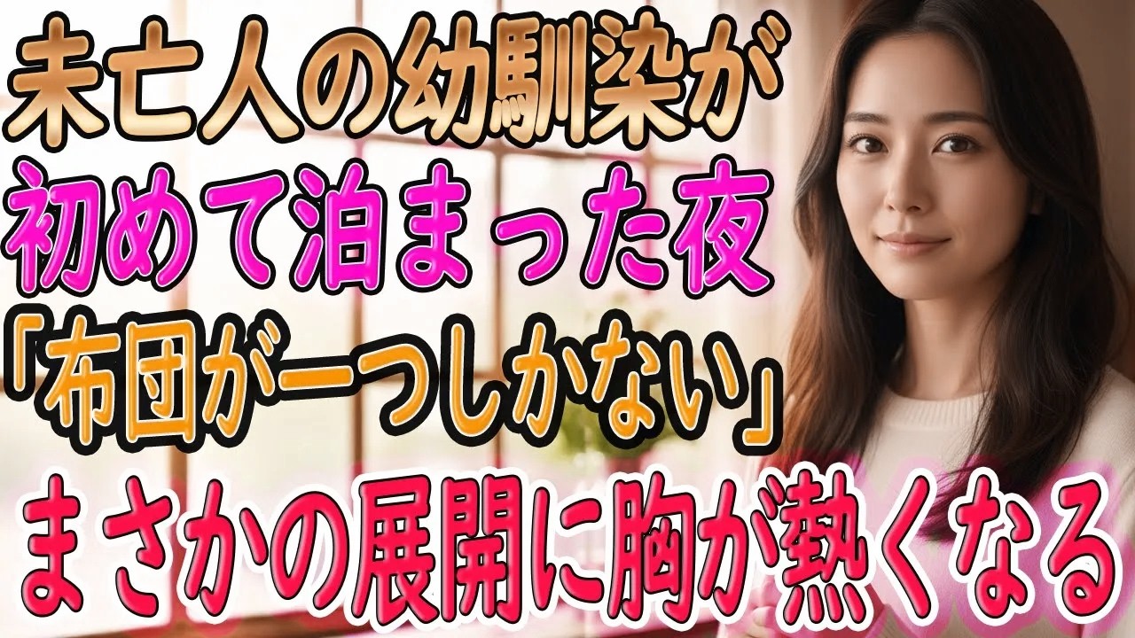 【馴れ初め】美人で未亡人の幼馴染と暮らすことに。彼女と一緒に俺の家へ行くと→俺「布団が一つしかなくてさ...」妻「仕方ないね...」俺「え？」彼女は俺の布団に入ってきて･･･【朗読】