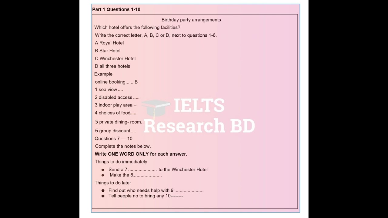 IELTS Actual listening full test