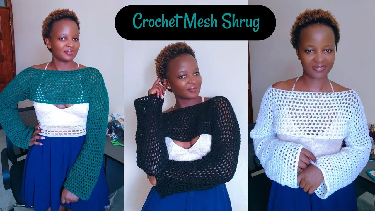 Crochet Mesh Shrug//Beginner Friendly Crochet Mesh Shrug