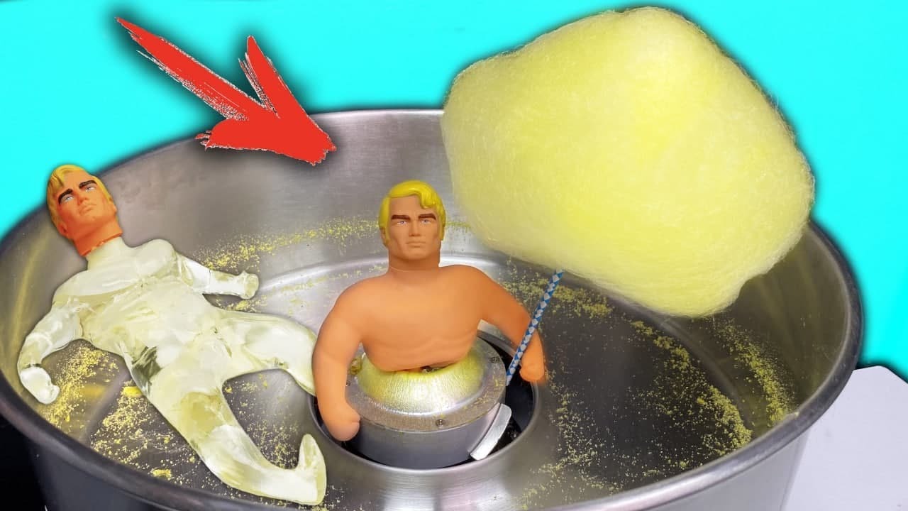 HICE ALGODON DE AZUCAR CON UN STRETCH ARMSTRONG | ¿ES COMESTIBLE O NO?