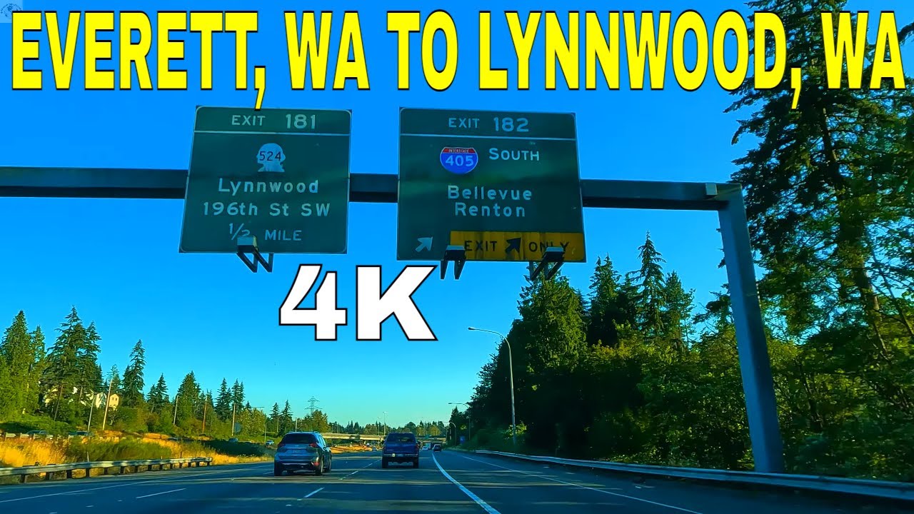 EVERETT, Washington to Alderwood Mall in LYNNWOOD, Washington | 4K Driving Tour 🇺🇸