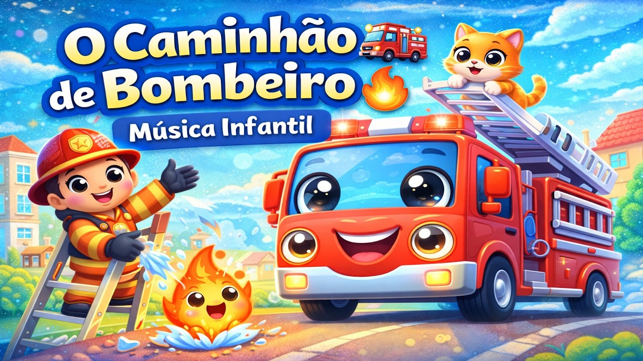 O Caminhão de Bombeiro 🚒🔥 | Música Infantil Animada