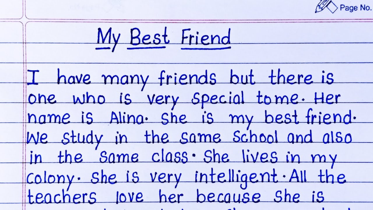 Essay On My Best Friend in English/About My Best Friend | Paragraph On My best Friend/My Best Friend