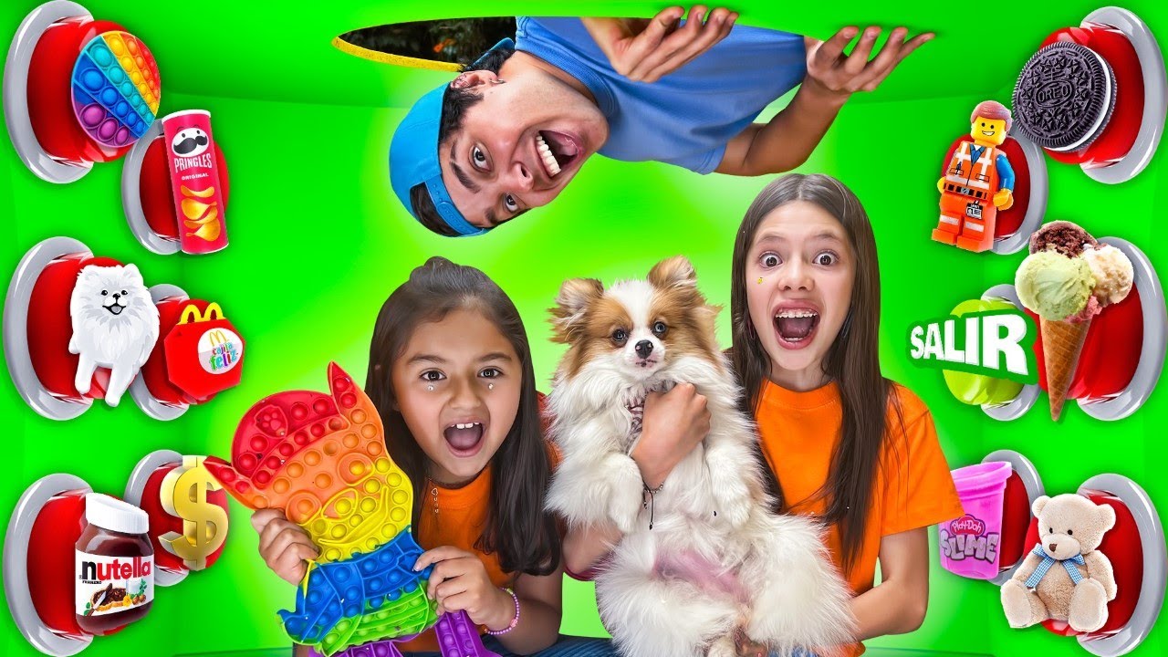 100 BOTONES MISTERIOSOS SATISFACTORIOS con MIS HERMANITAS !!