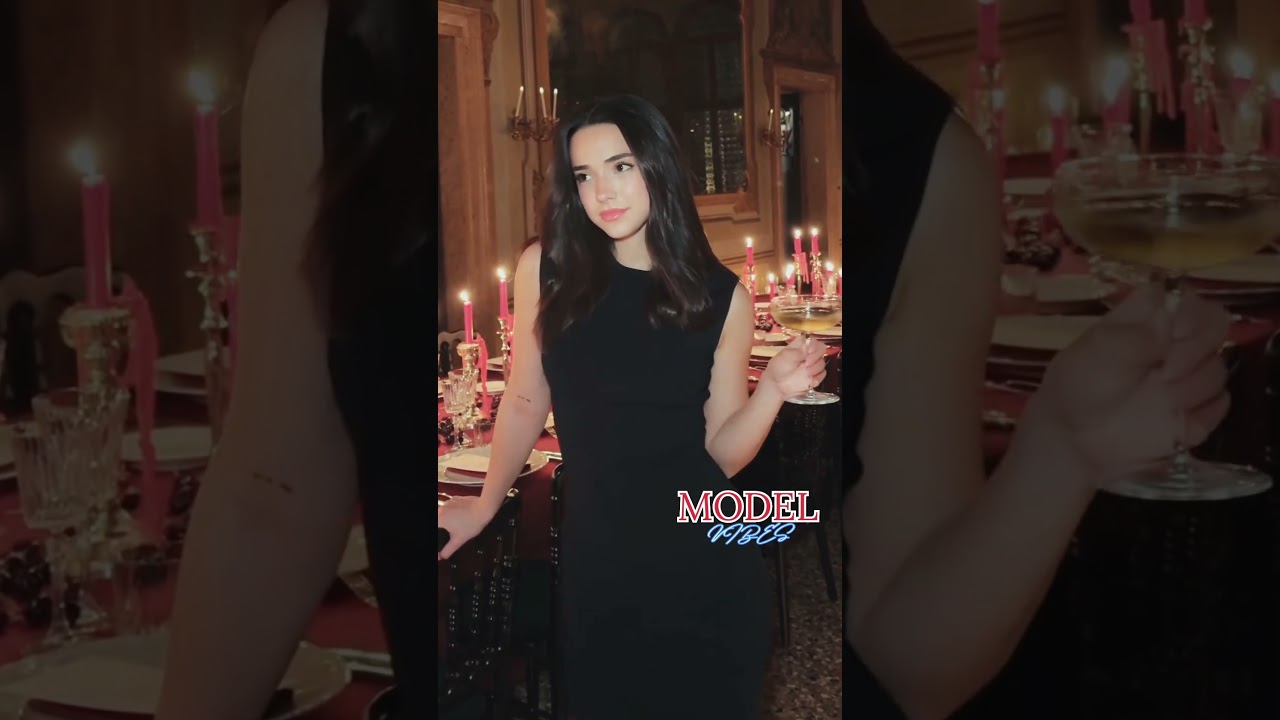 Angela Marmol stuns in black dress 🔥 #AngelaMarmol #PartyLook #BlackDressVibes #ModelStyle