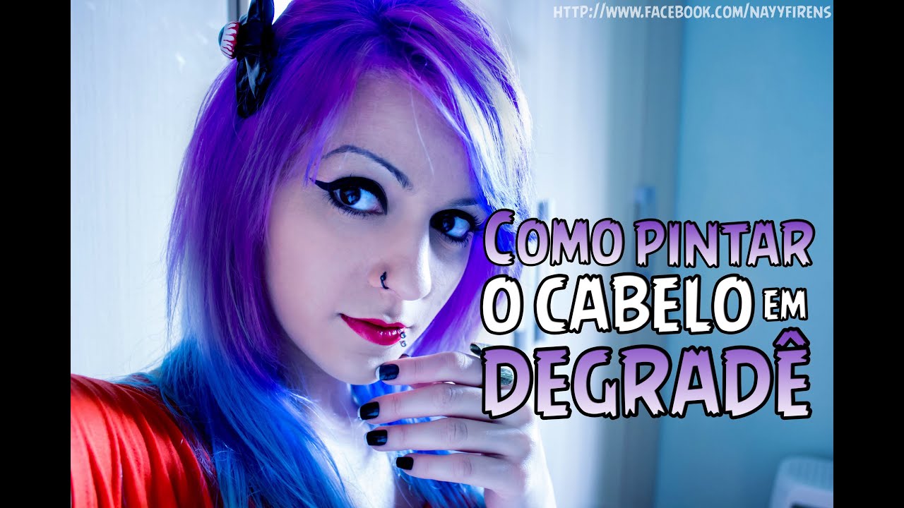 [Tutorial] Como pintar cabelo colorido em degradê (Roxo e Azul)