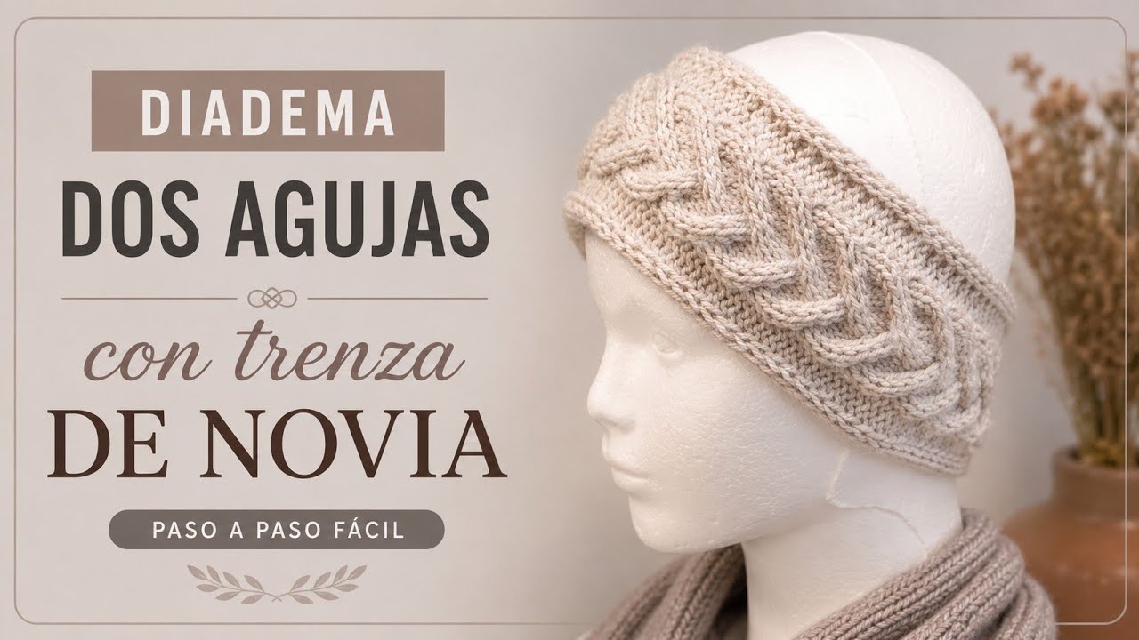 Banda,Diadema, Vincha  de Trenza ENTRELAZADA a dos Agujas/ideal para negocio