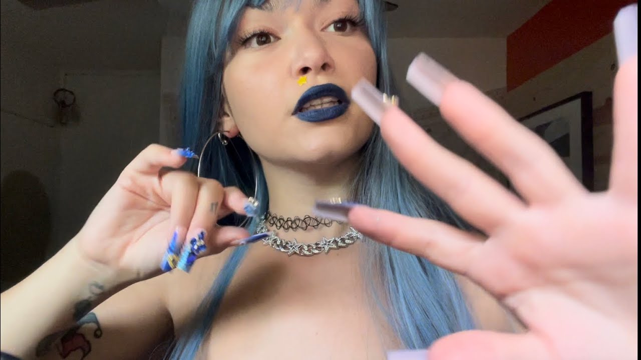 Nail clacking ASMR w/ hand movements✨fast & aggressive + mouth sounds