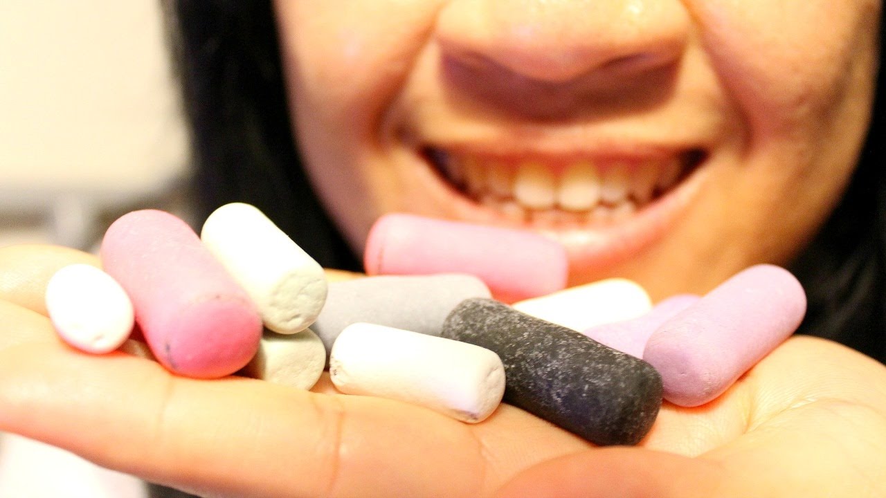 ASMR Eating Colored Chalk Candy ScorpioAnnYT