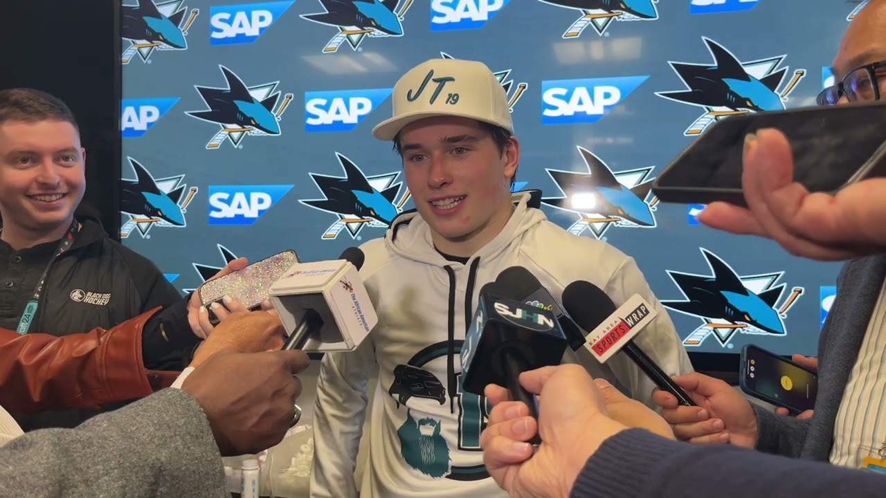 Celebrini on Helping Out With River Thornton's Homework, Jumbo Tribute