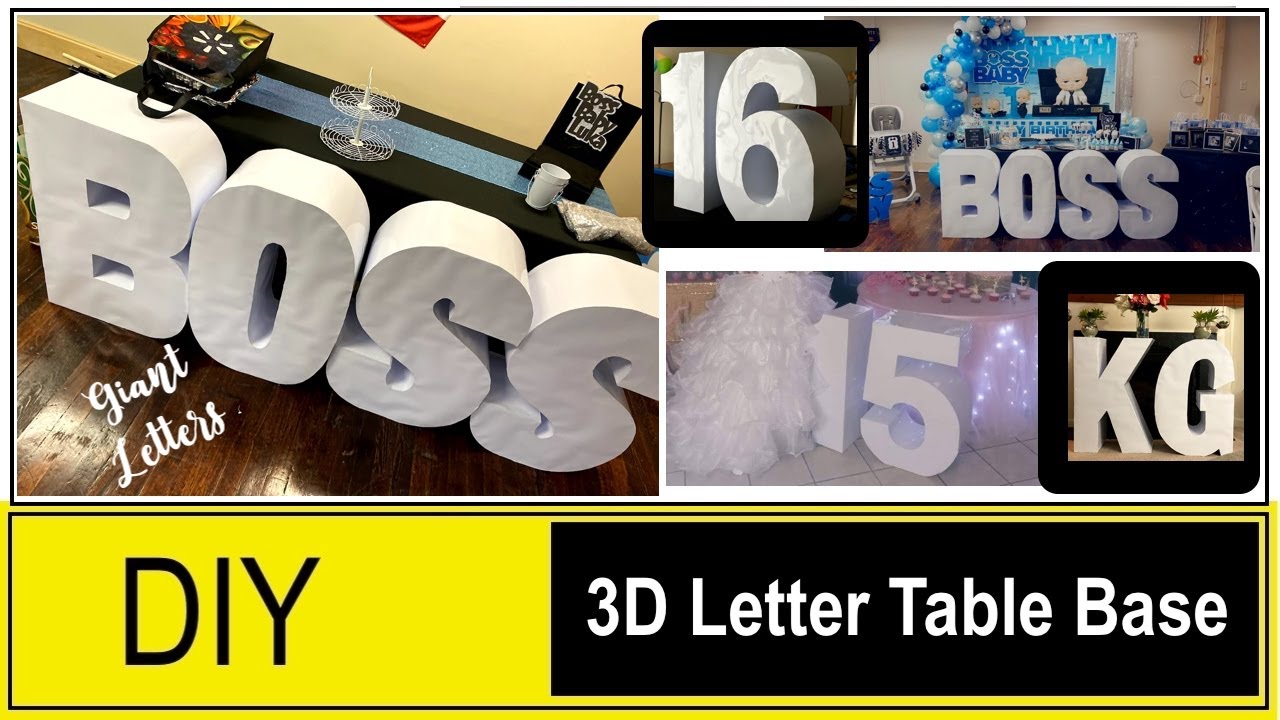 How to make 3D Jumbo letters for party decoration ||DIY Giant Letters for Table Base and Party Decor