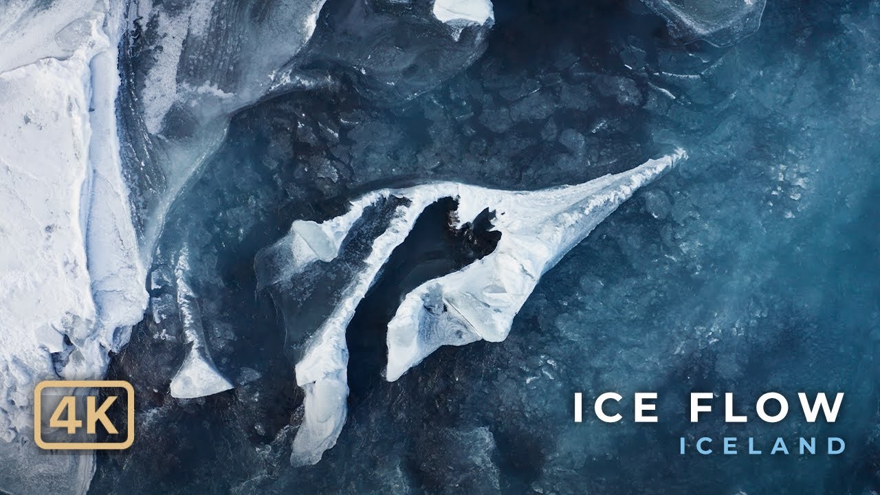 ICE FLOW – Ice-Covered River Þjórsá in Winter, Iceland (4K Drone)