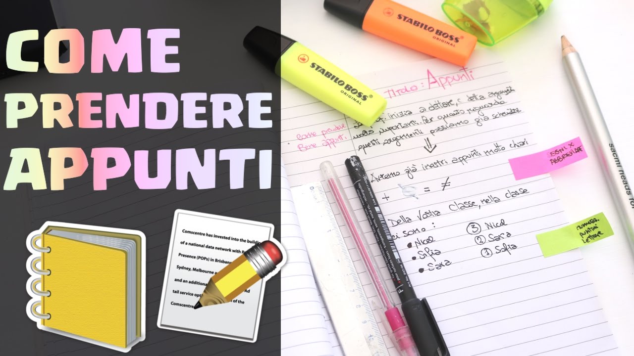 COME PRENDERE APPUNTI in CLASSE VELOCEMENTE!