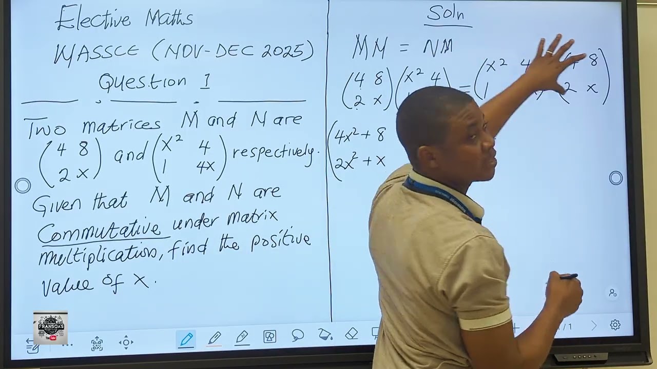 ВОПРОС 1: ФАКУЛЬТАТИВНЫЙ КУРС МАТЕМАТИКЫ - WASSCE (НОЯБРЬ-ДЕКАБРЬ 2025).