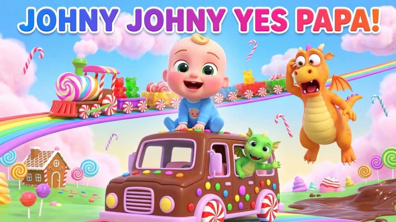 Johny Johny Yes Papa 🍭 Candy World Dragon Song | Baby Songs | Nursery Rhymes