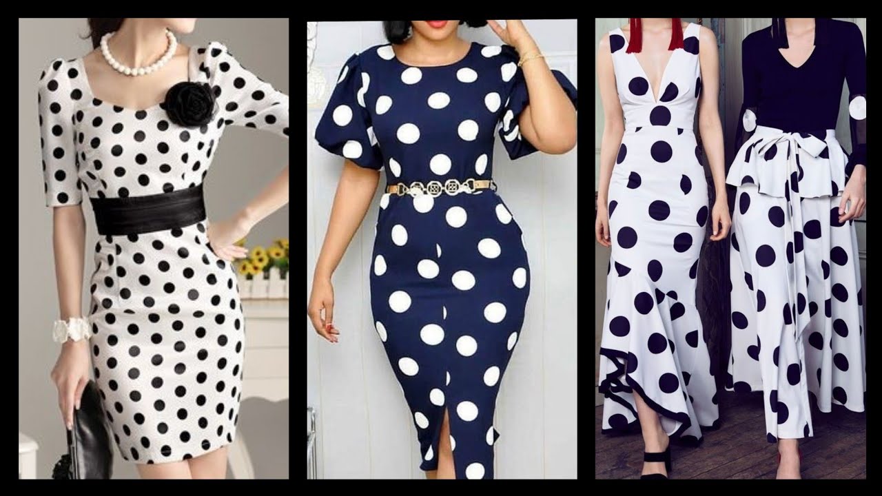 outstanding most trendyy polka dot middi dresses collection for ladies in black and white