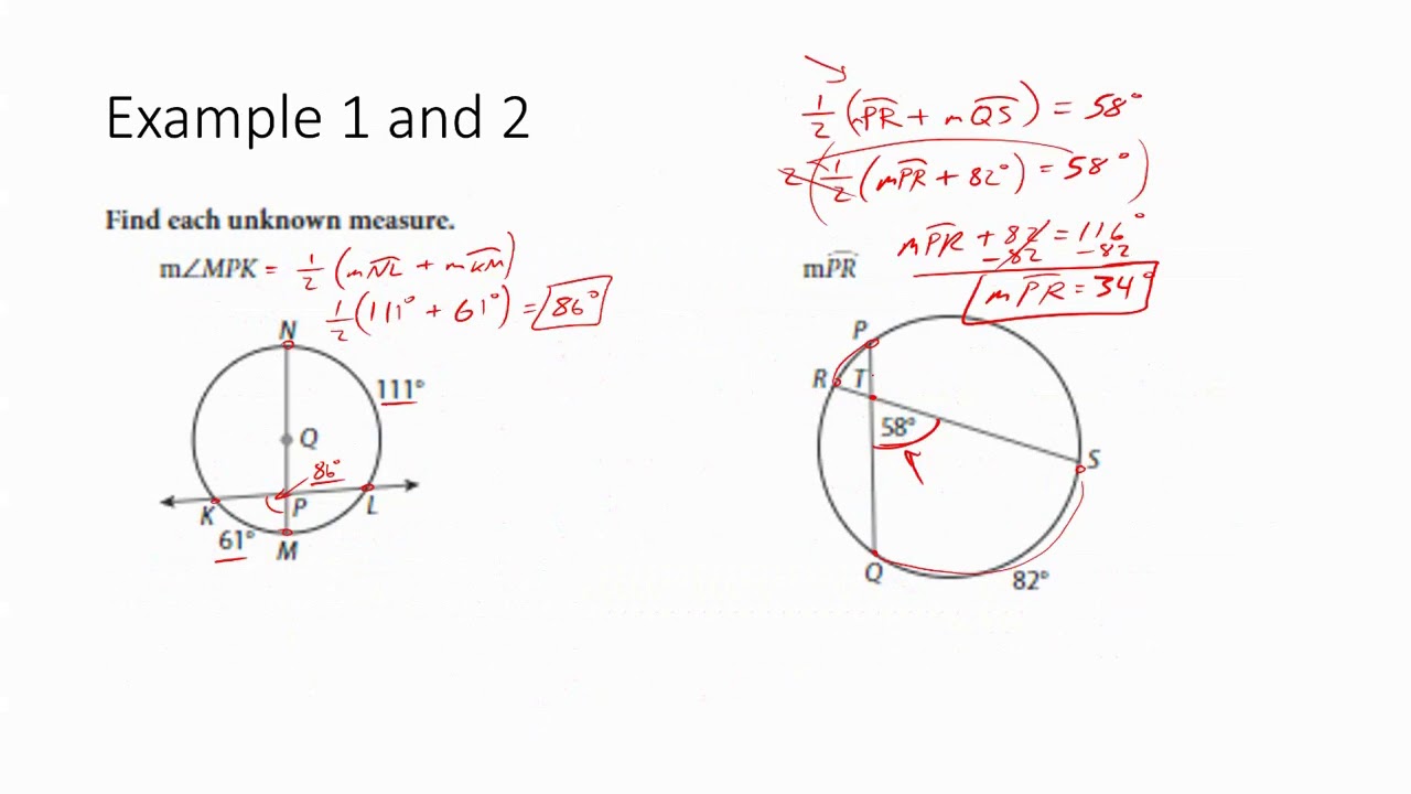 Geometry 15.5 Angle Relationships in Circles