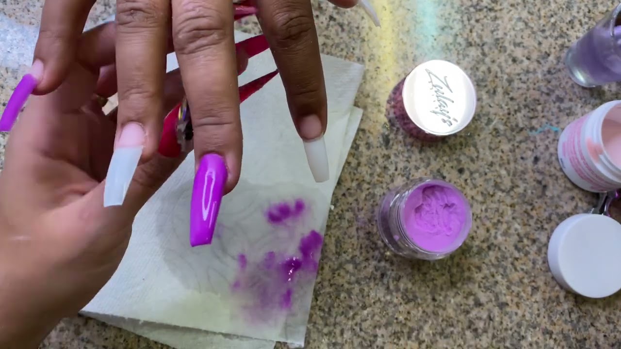 Purple Snake Foil and Marble Acrylic Set