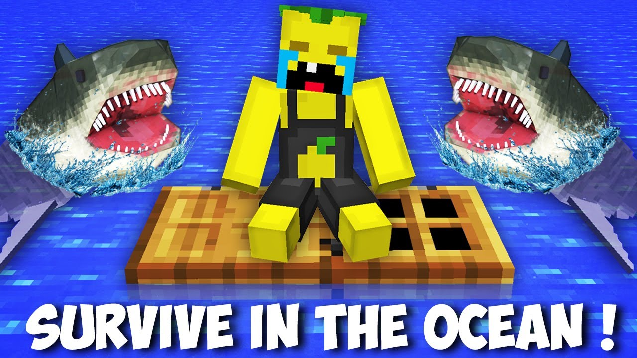 How do I SURVIVE ON A FLOATING DOOR IN THE OCEAN in Minecraft ? SECRET DOOR !