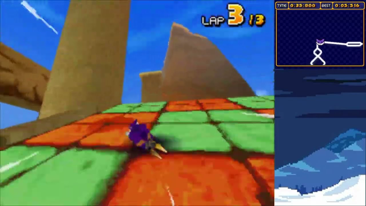 [WR] Sandy Drifts (Glitchless) in 2:21.616 - Sonic & Sega All-Stars Racing (DS)
