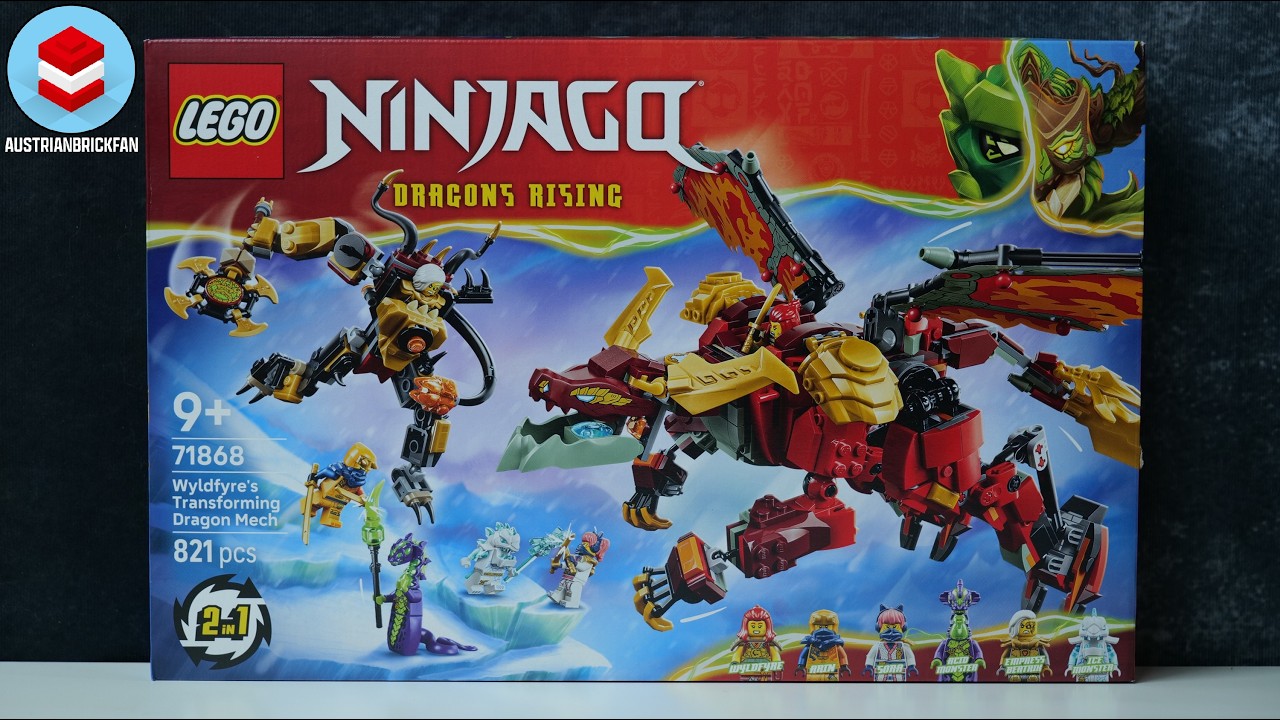 LEGO Ninjago Dragons Rising 71868 Wyldfyre's Transforming Dragon Mech - LEGO Speed Build Review