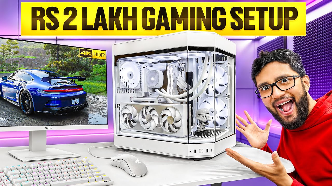 RS 2 LAKH COMPLETE GAMING SETUP WITH WHITE PC BUILD !