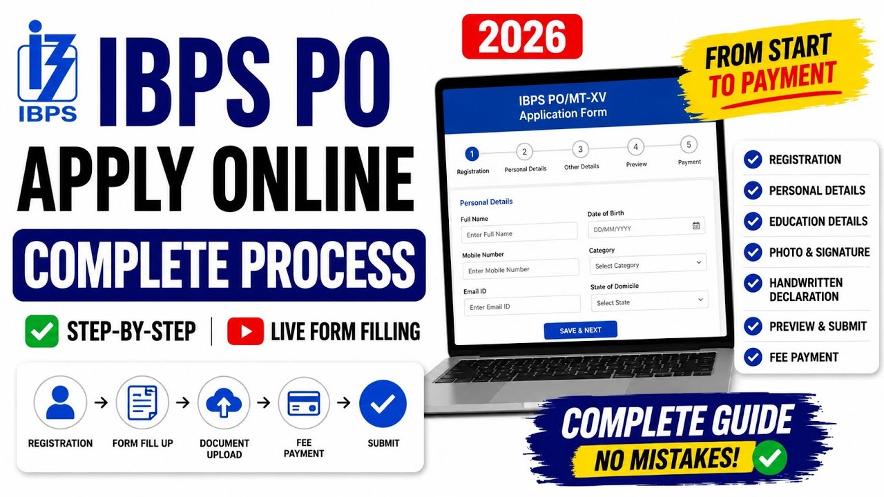 IBPS PO 2026 Apply Online Complete Process ✅ Step-by-Step Form Fill Up | Registration to Payment