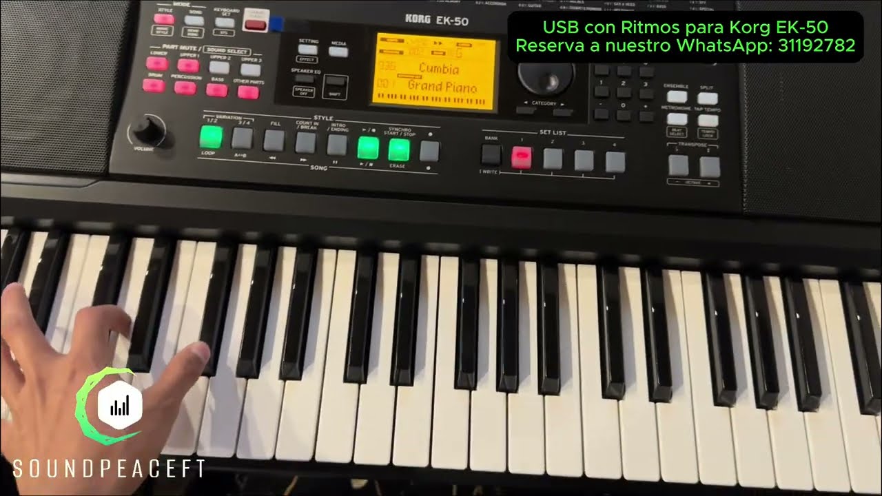 Tutorial - Cómo cargar Ritmos Rrofesionales a un Korg EK-50 por medio de una memoria USB✅🇬🇹 🇺🇸