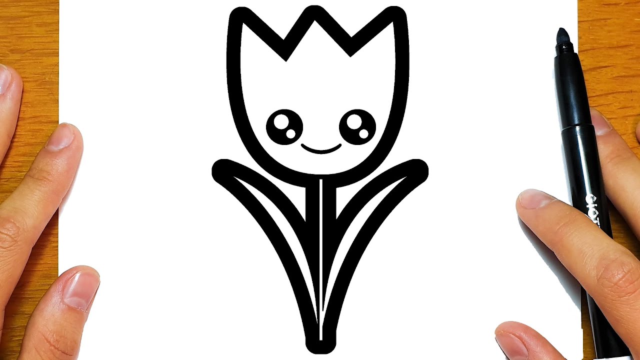 COME DISEGNARE UN TULIPANO CARINO | Disegni facili ed educativi