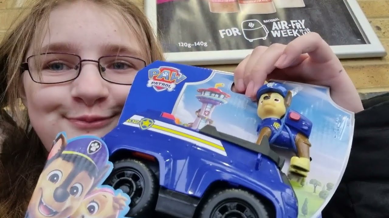 Unboxing the new paw patrol chase figure with car!! (Outside lol)