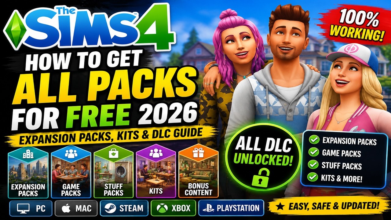 How to Get All Sims 4 Packs for Free 2026 ✅ Expansion Packs, Kits & DLC Guide