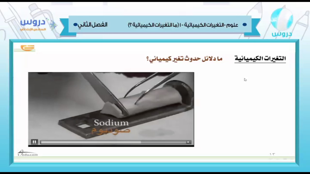 السادس الابتدائي | الفصل الدراسي الثاني 1438 |علوم | التغيرات الكيميائية1