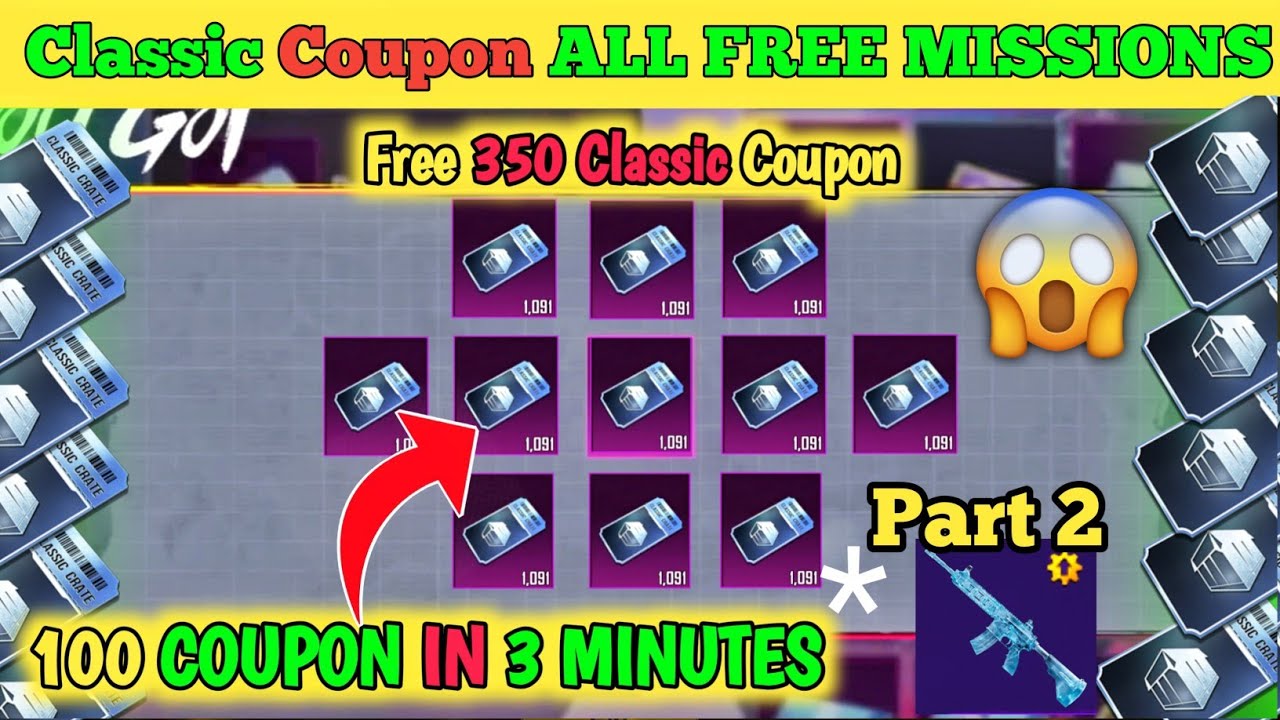😍How to Get IN GAME Classic Crate Coupon In Bgmi 🔥 How to get Free Classic Crate coupon in Bgmi