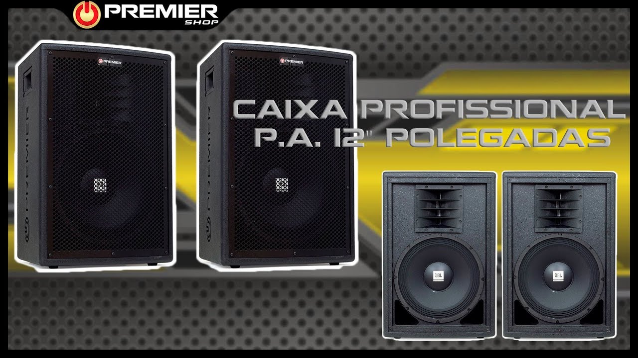 Par de Caixas de Som P.A. Premier Audio Pro 2 vias 12 polegadas - [ Premier Shop ]