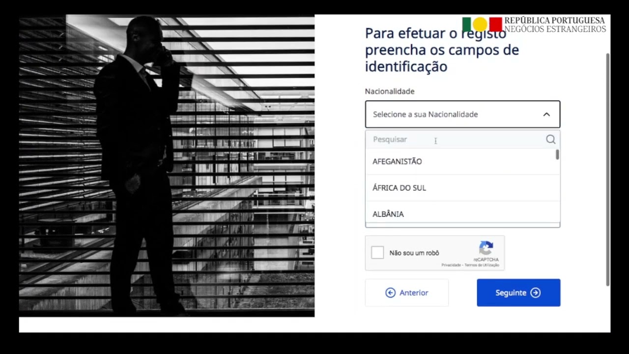 Registo no portal para agendamento online - Consulado Geral de Portugal em Estugarda