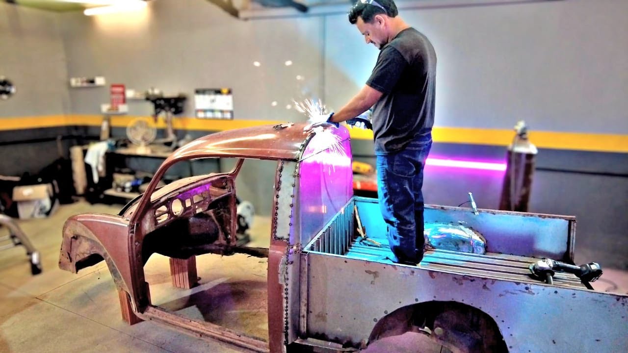Modelagem livre em chapa! Traseira e janela  do Fusca Pick-up Ep4