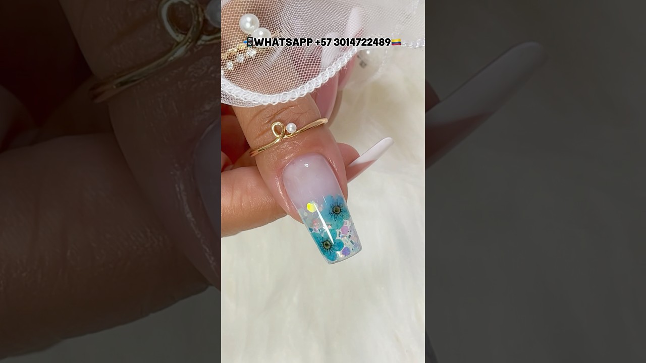 💕Encapsulado De Flores Muertas Y Poly Gel/ U&ntilde;as Tendencia 💅 #encapsulado #floresu&ntilde;as #polygel